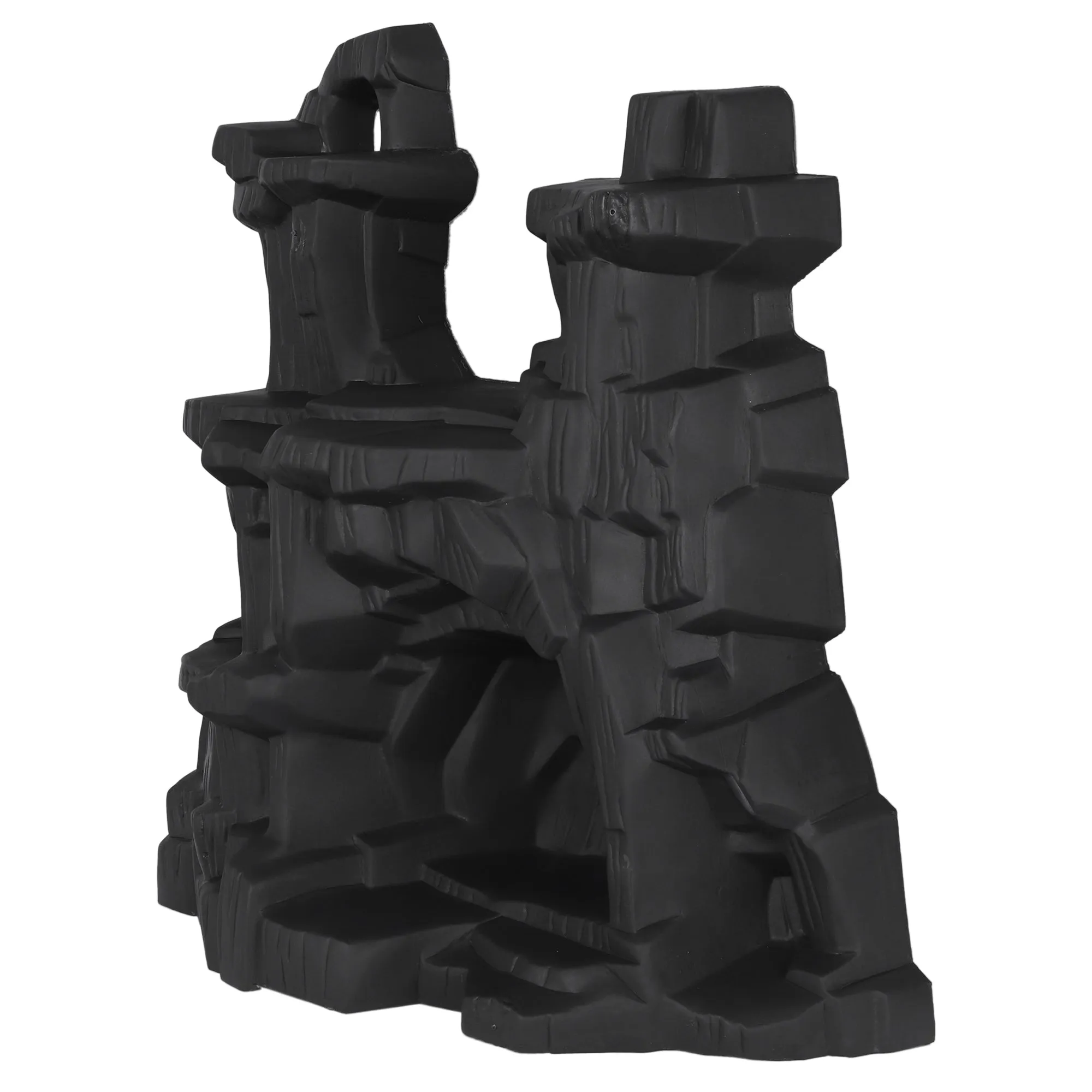 TimMee Battle Mountain Scenery - Coal Black Figure Display & Play Terrain US Made