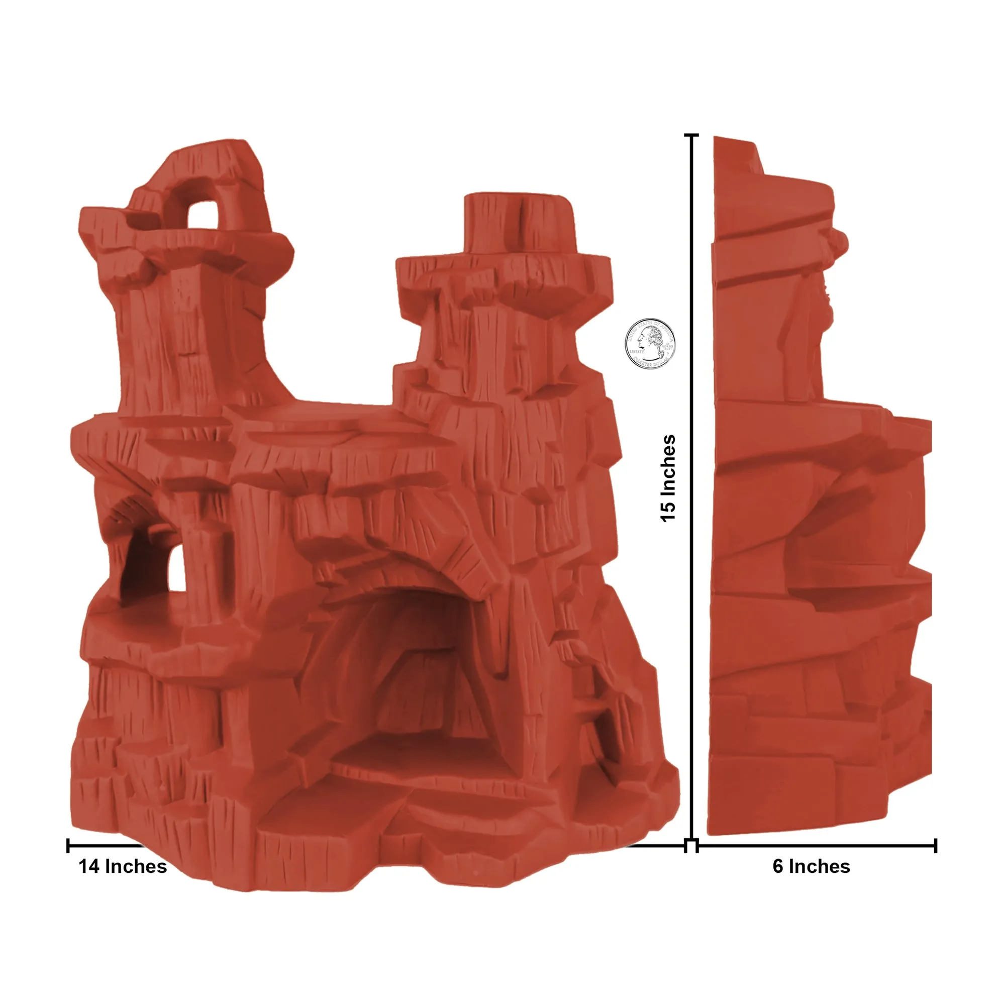 TimMee Battle Mountain Scenery - Rust Red Figure Display & Play Terrain US Made