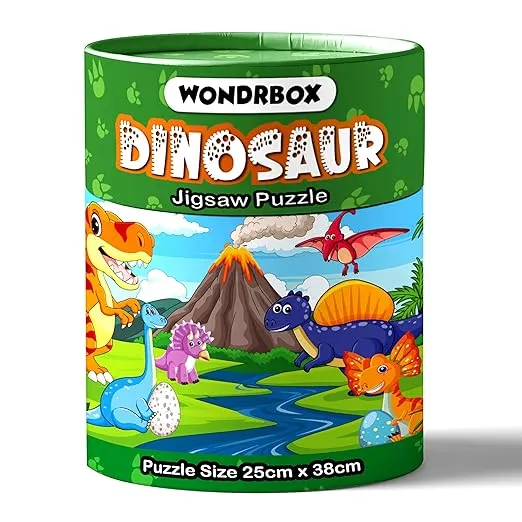 WONDRBOX Combo Puzzles-(Dinosaur and Carnival), Jigsaw Puzzle Game, Educational toy for 5 6 7 year old