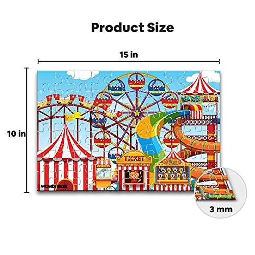 WONDRBOX Combo Puzzles-(Dinosaur and Carnival), Jigsaw Puzzle Game, Educational toy for 5 6 7 year old