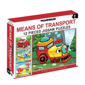 WONDRBOX Means of Transport Jigsaw Puzzle Game, Educational toy for 3 4 5 year old