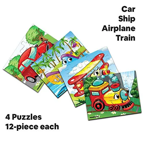 WONDRBOX Means of Transport Jigsaw Puzzle Game, Educational toy for 3 4 5 year old