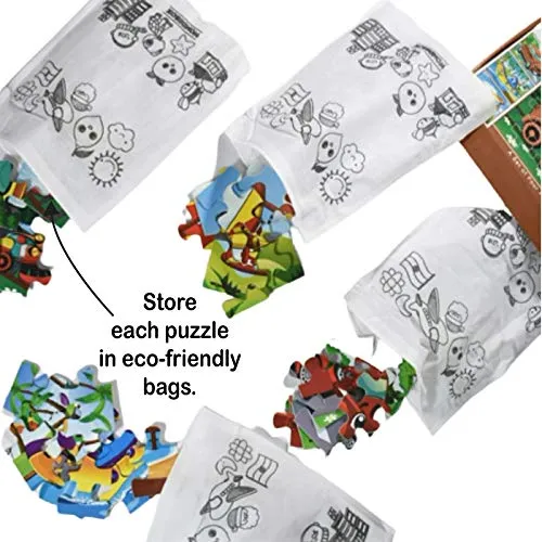 WONDRBOX Means of Transport Jigsaw Puzzle Game, Educational toy for 3 4 5 year old