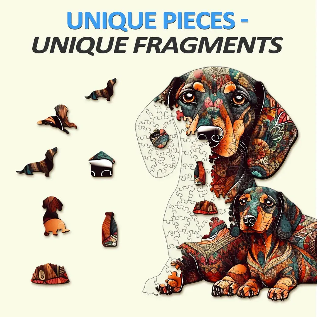 Woodbests - Dachshund Family - 2 Wooden Jigsaw Puzzle (90-120pcs)(Pre-Order)