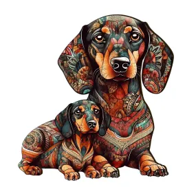 Woodbests - Dachshund Family - 2 Wooden Jigsaw Puzzle (90-120pcs)(Pre-Order)