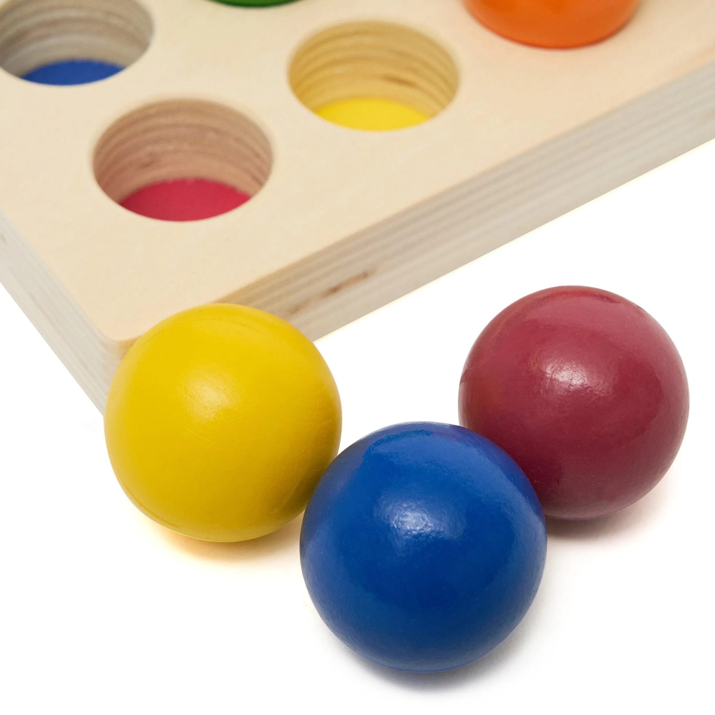 Wooden Coloured Matching Balls