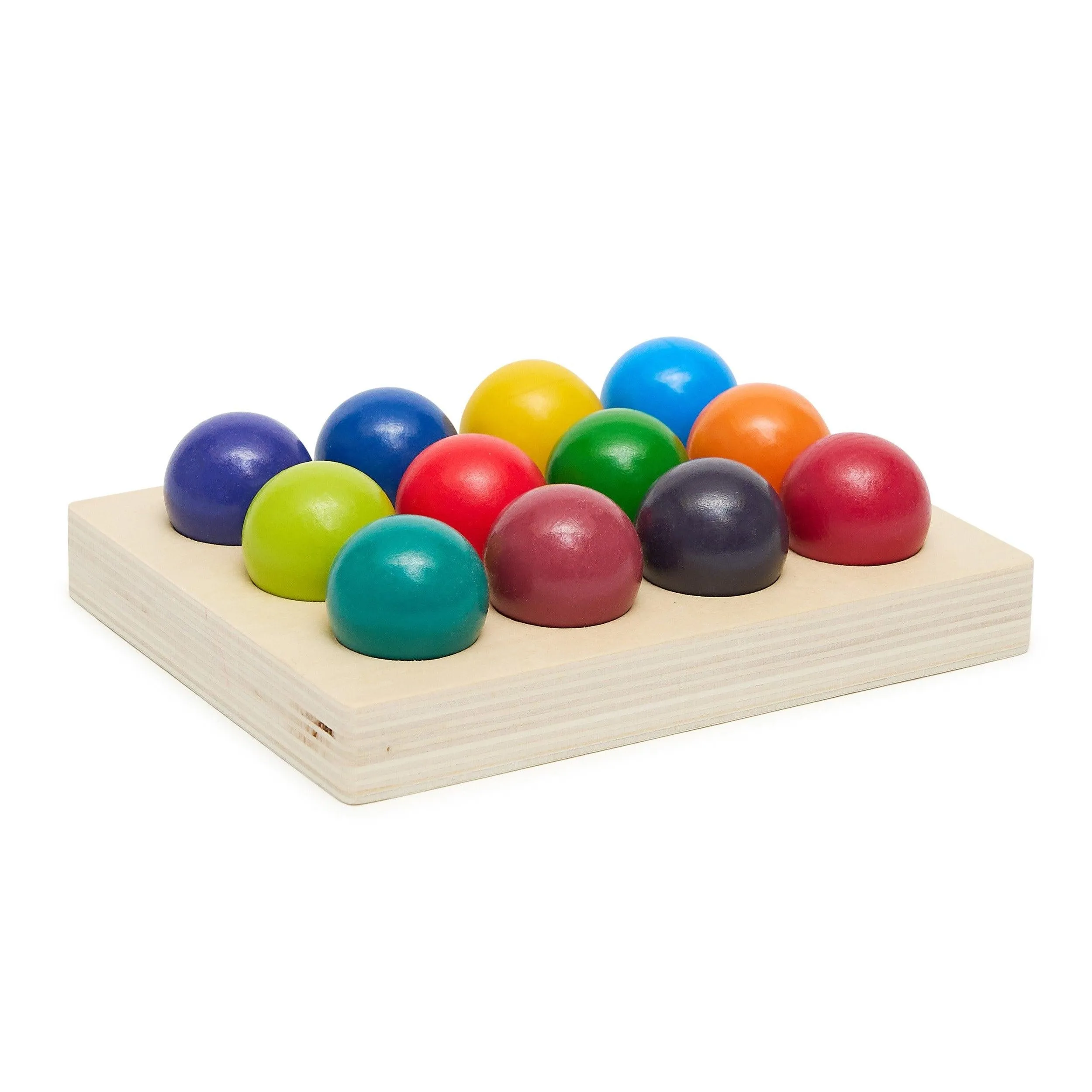 Wooden Coloured Matching Balls