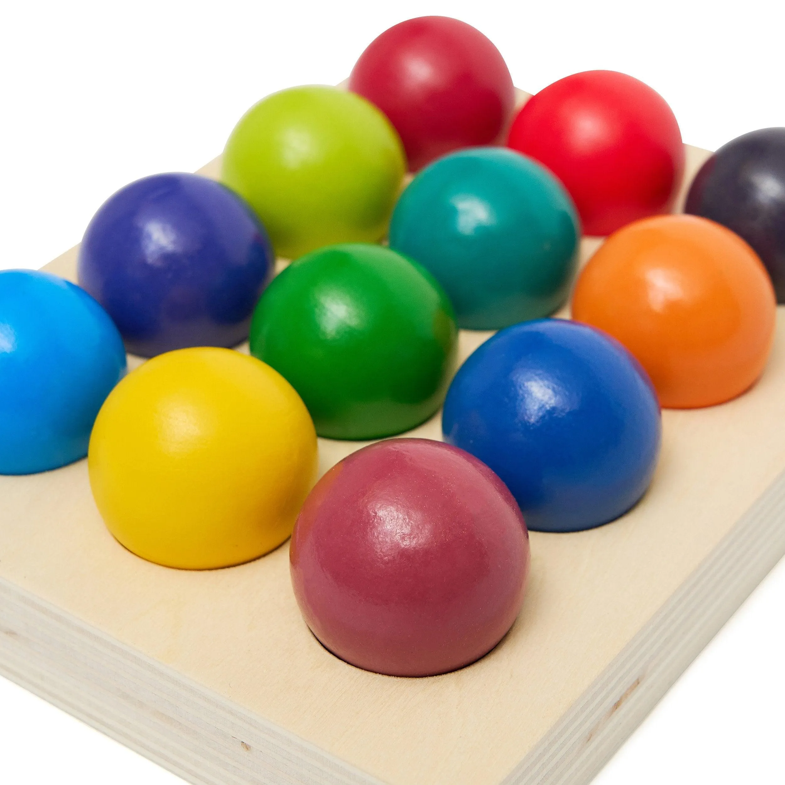 Wooden Coloured Matching Balls