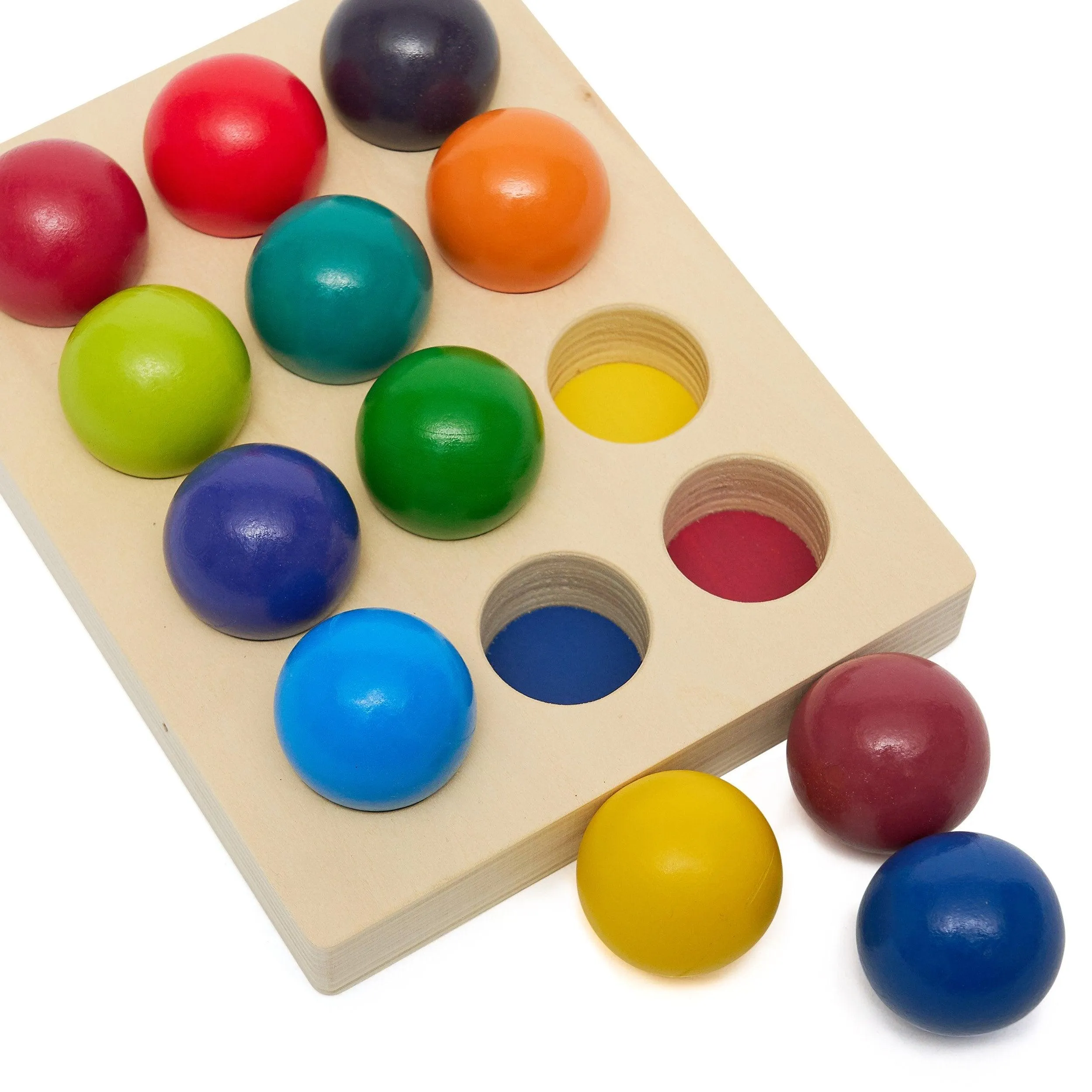 Wooden Coloured Matching Balls