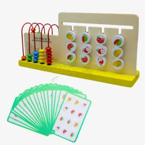 Wooden Four Color Game Calculation Stand with Abacus